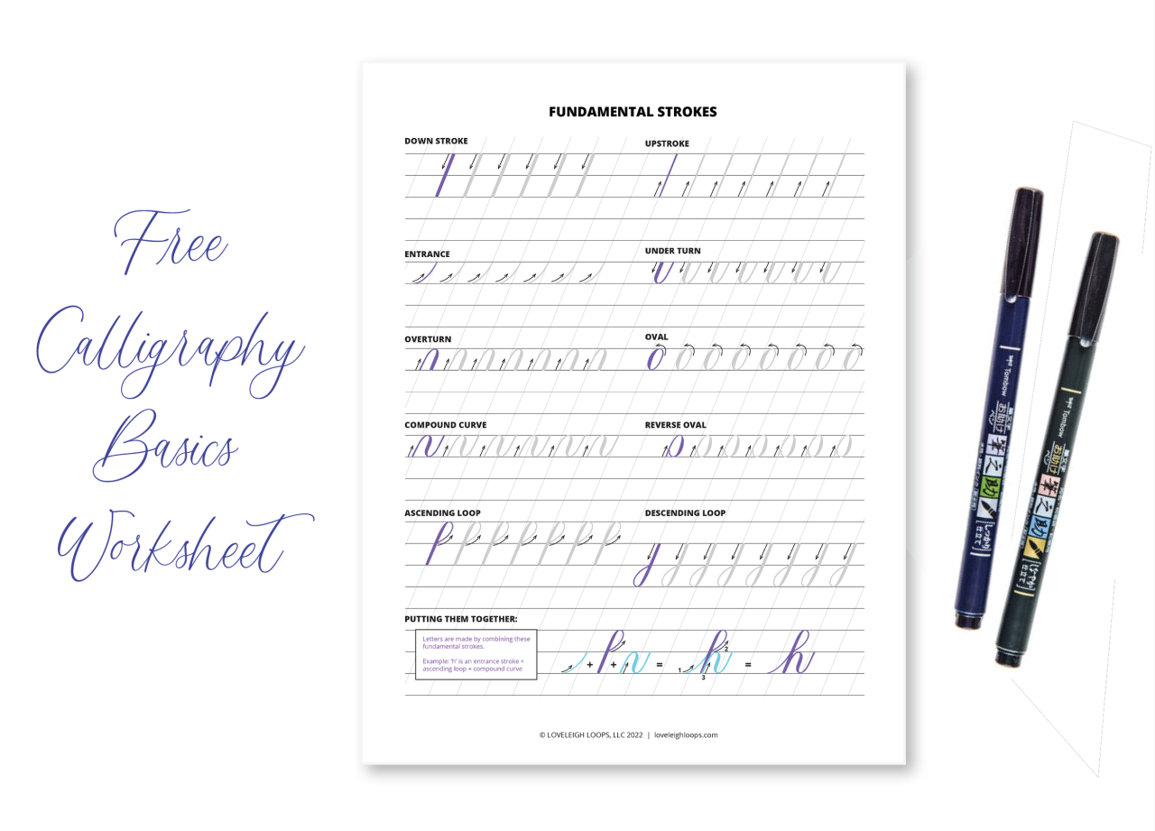 [Download] Worksheet Gratis Latihan Basic Strokes Kaligrafi (Pdf)