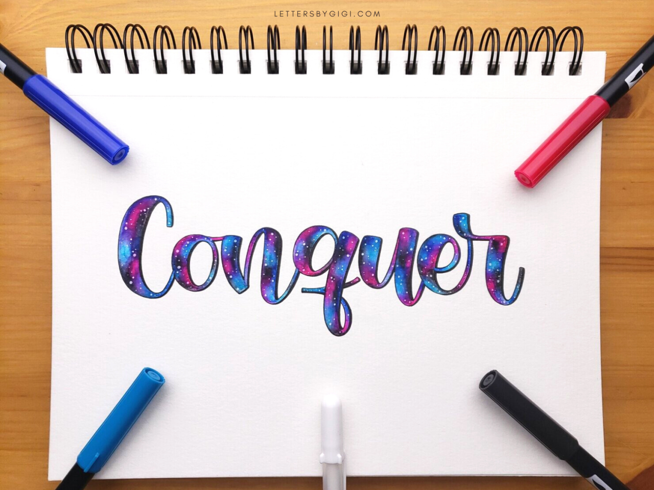 Tutorial Galaxy Lettering Menggunakan Brush Pen (Efek Luar Angkasa)